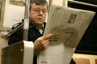 reading the daily paper
