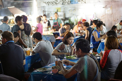 Roadside seafood stall