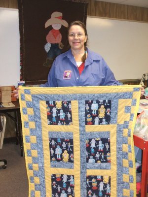 Bachi and a Project Linus quilt