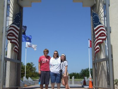 Bachi Pops and Beth at Red River Valley Veterans Memorial.