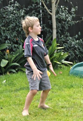 Toby doing the Haka before they start playing rugby 