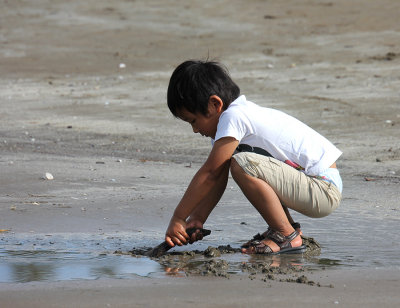 Fun in a puddle