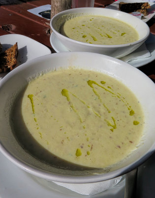 Cauliflower and Bacon Soup in the Sun