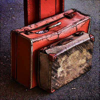 Suitcases at the railway station