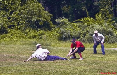 Baseball teams play 1860's baseball