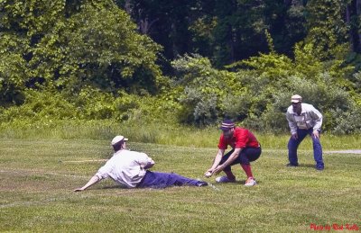 Baseball teams play 1860s baseball