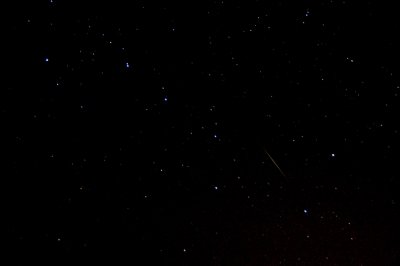 Faint Meteor in the bowl of the Big Dipper
