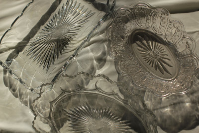 three glass serving dishes