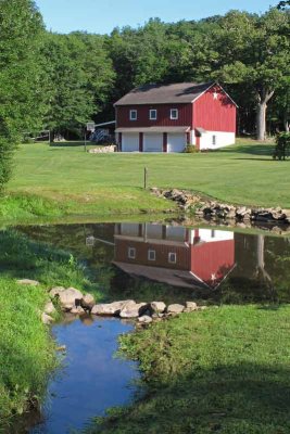 Red Barn Pond Reflection