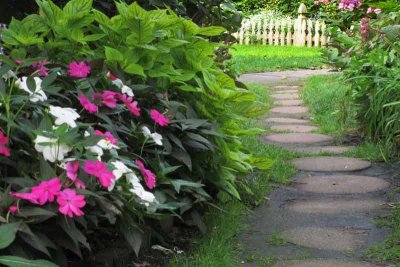 A meandering walkway