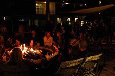 Revelers and a Fire Pit