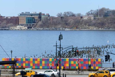 A colorful view of the Hudson River.