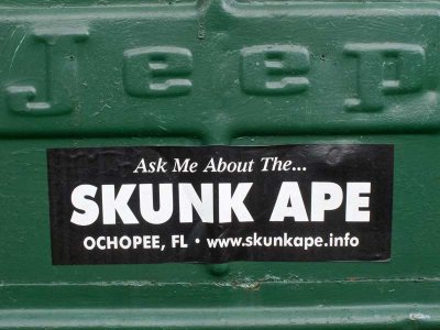 Skunk Ape bumper sticker.