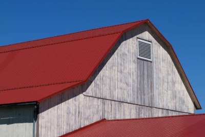 Big Red Roofed Barn