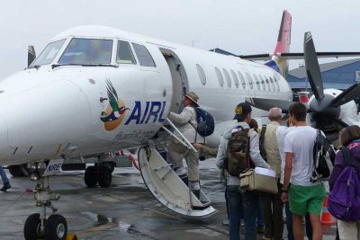 Boarding our flight from Johannesburg to Victoria Falls