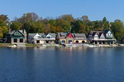 Part of Boathouse Row on the Schuylkill River.