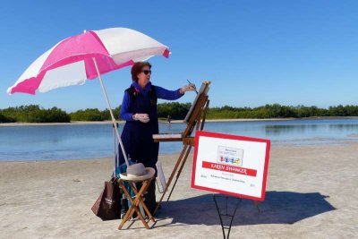 Meet Karen Swankler at Tigertail Beach. Karen is a Marco Island artist. (173)
