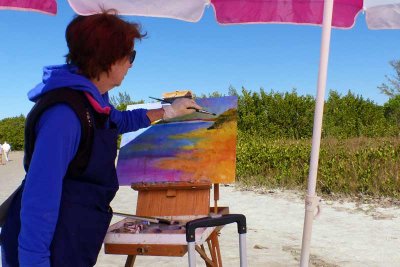 Meet Karen Swankler at Tigertail Beach. Karen is a Marco Island artist. (175)