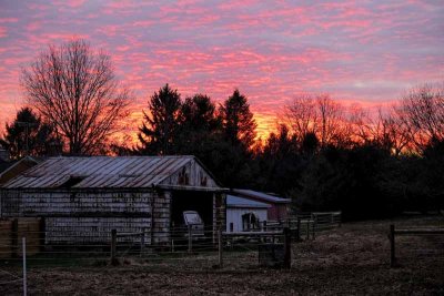 January Sunset on the Farm