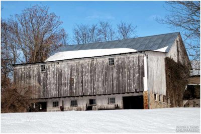 Hillside Barn in Snow