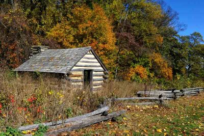 A Valley Forge Hut and Fence