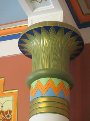 Decoration of the synagoge interior in Egyptian style