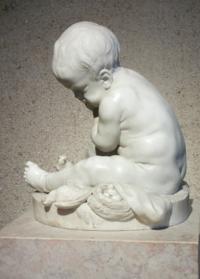 Paris. Marble statuette by Jean-Baptiste Pigalle.before 1779