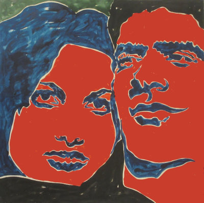 Sergio Lombardo 1964 - Renata and Paolo - Enamel on Canvas