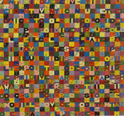 Alighiero Boetti - 625 letters in 100 colours - Embroidery on Canvas