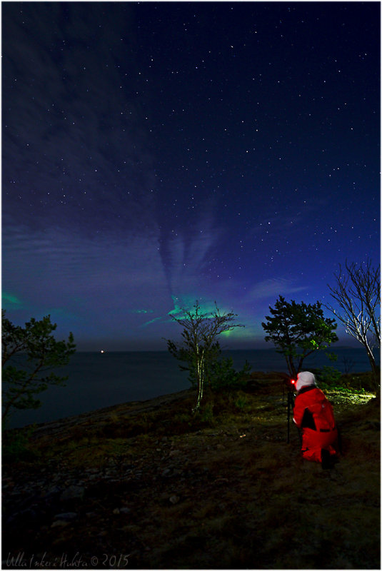 2/3 There it is, lurking behind clouds: Aurora