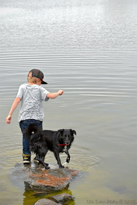 Love and Carly getting wet