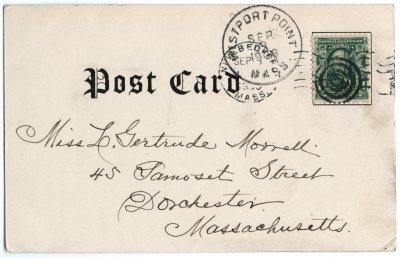 Westport Point, Massachusetts (east side of point from the water) reverse