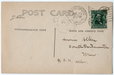 1000. Westport, Harbor, Mass. copy F reverse