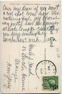 c1023 - Howland House, Westport Harbor, Mass. reverse