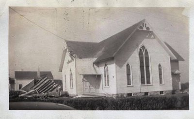 Point church after 1938 hurricane (from Westport Hist. Society)
