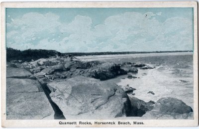 Quansett Rocks, Horseneck Beach, Mass. (West Co, colored)