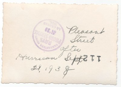 1938 Hurricane small - Pleasant St after Hurricane reverse.jpg