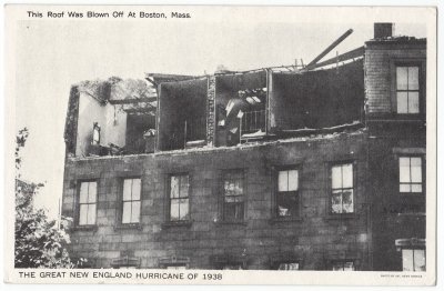 Great New England Hurricane of 1938 - This Roof Was Blown off at Boston, Mass