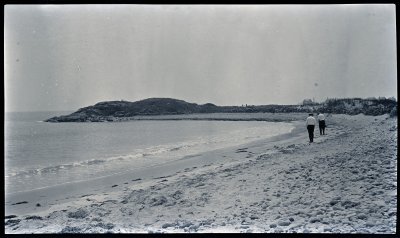 Quansett Rocks, East Beach in background (old negative)