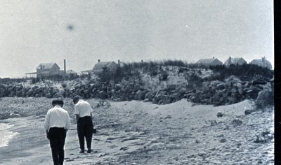 Quansett Rocks, East Beach in background (old negative) - detail
