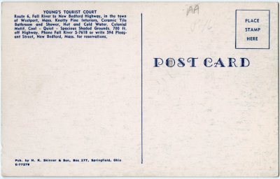 Young's Tourist Court (cabins) reverse