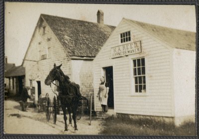 H.A. Reed Harness Maker with horse 2x3 inch old print