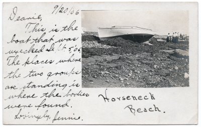 Horseneck Beach boat wrecked Sept 5 1906