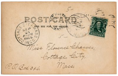 Horseneck Beach tender of the wrecked Millie Sept 5 1906 reverse