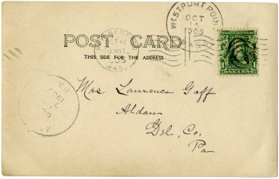 Westport Point 1905 cancel reverse