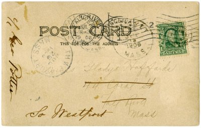 Westport, Harbor. Mass. 611 reverse