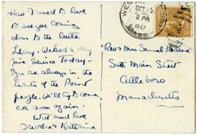 Westport Point Memorial Library reverse