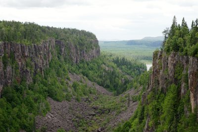 Looking out the mouth of Ouimet Canyon