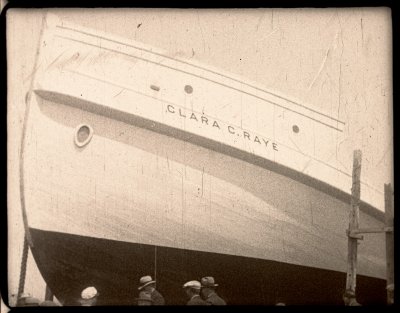 Clara C. Raye in the Essex shipyards