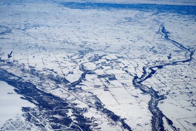 Saint Lazare (left) and Birtle (right) from the air